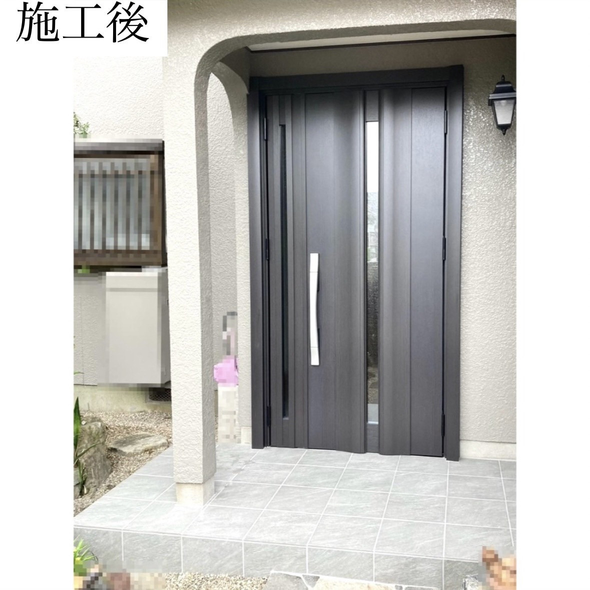 三輪ガラスの【知多市】袖ありの玄関ドアは補助金出ません。の施工後の写真1