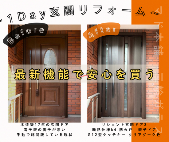 三輪ガラスの【名古屋市】電子錠に慣れたらそれ以外考えられない！ご自宅もご自身も最新にアップデートしよう！施工事例写真1