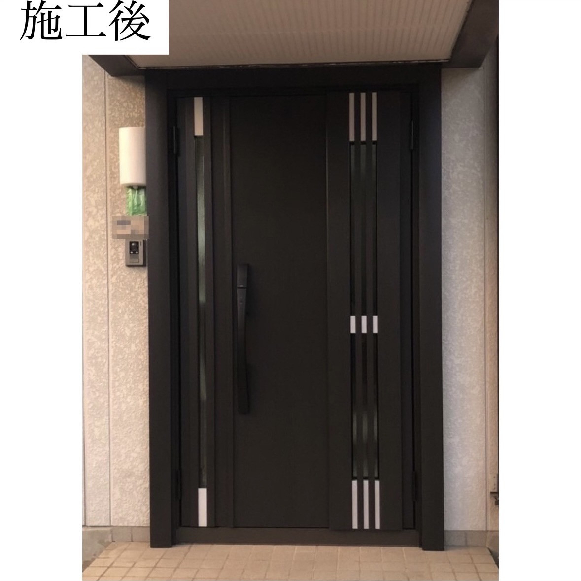 三輪ガラスの【常滑市】築33年セキスイハイム軽量鉄骨造、LIXIL人気デザインで玄関ドアリフォーム✨の施工後の写真1