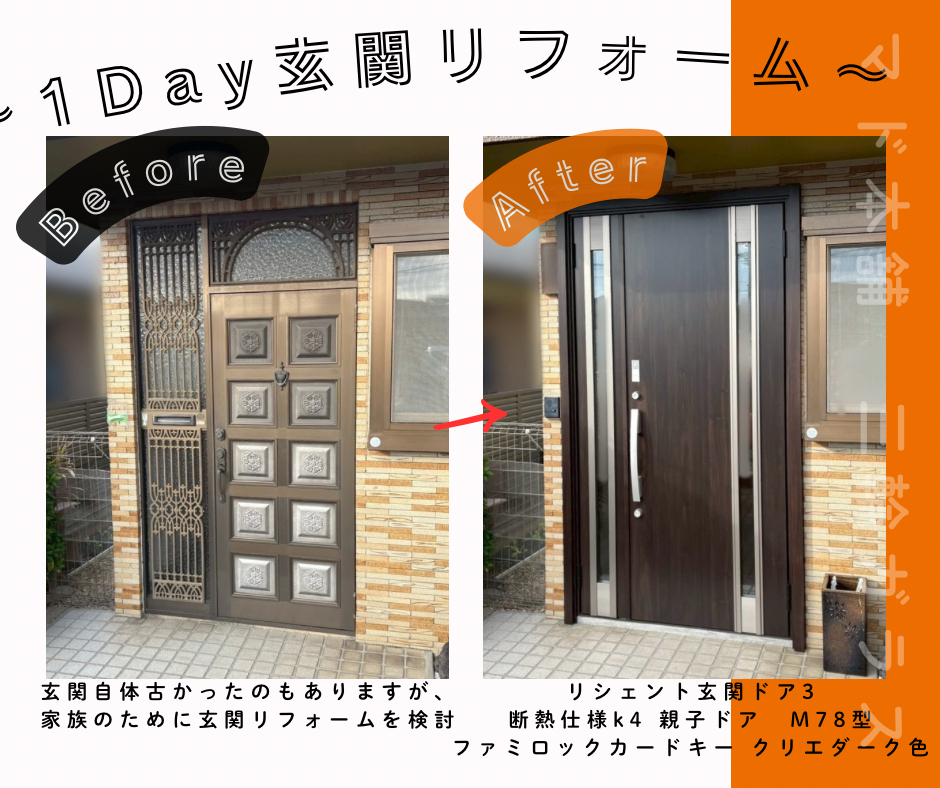 三輪ガラスの【豊明市】古くなった玄関を、家族の為に新しく玄関リフォーム✨の施工前の写真2