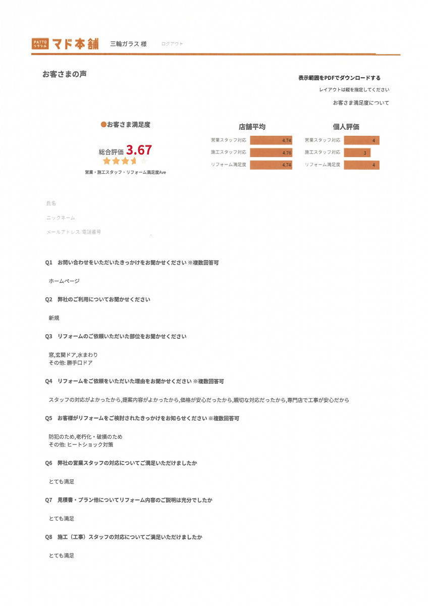 三輪ガラスの【豊田市】勝手口ドア「防犯×採風」でキッチンを快適に！シリンダーレス仕様のYKKドアリモ事例のお客さまの声の写真1