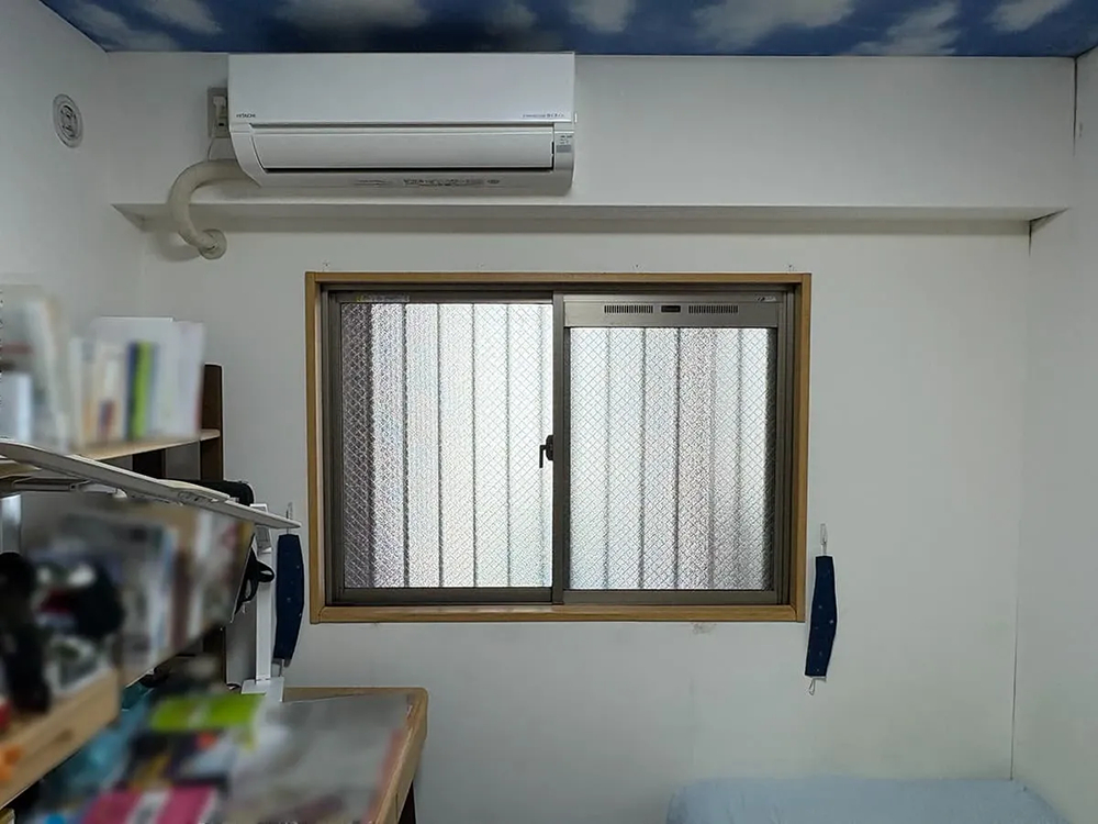 デンヒチ Rihoの北側居室の​​寒さ対策に​​　福岡市博多区美野島マンション内窓​（二重窓）​​施工事例の施工前の写真1