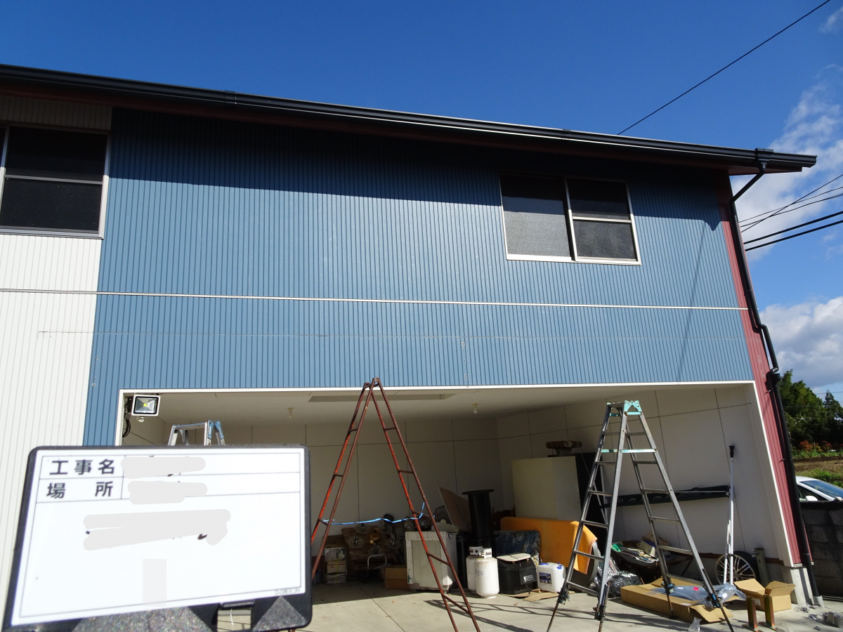 阿波屋商店の柱無しタイプのテラス屋根工事の施工前の写真1