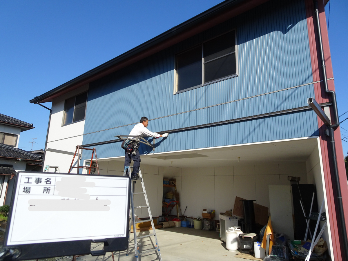 阿波屋商店の柱無しタイプのテラス屋根工事の施工前の写真2