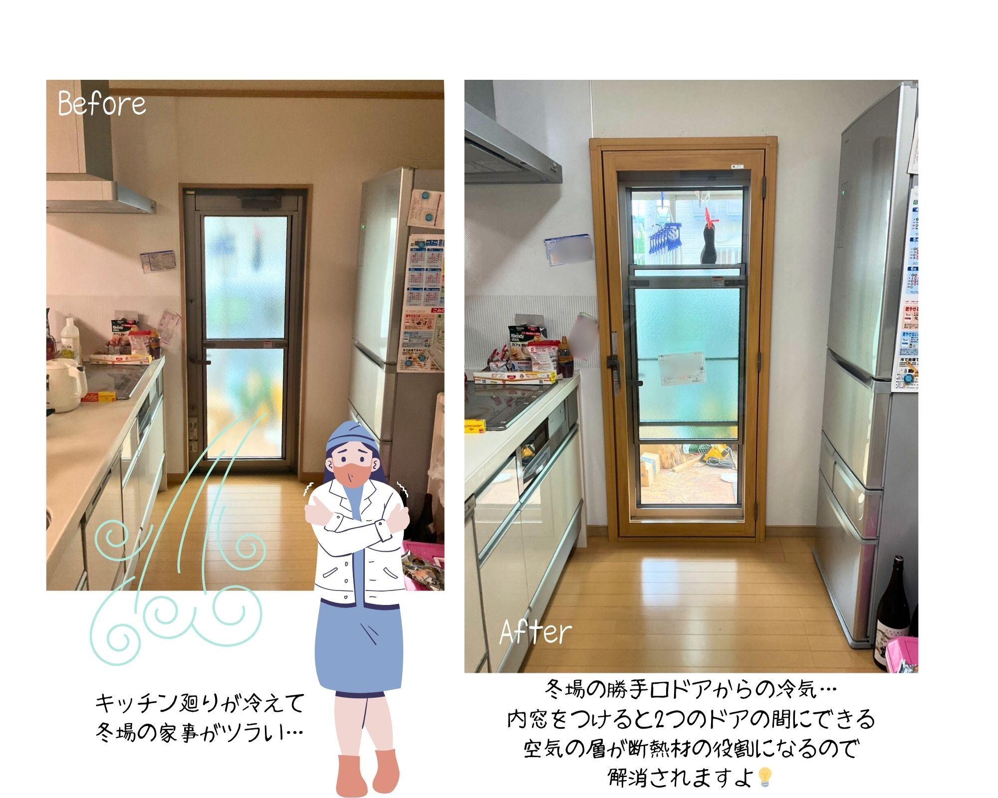 住まいるサポートの沼田市 二重窓にして冷気を遮断!冬でもヒヤッとしないおうちで快適に 断熱効果:光熱費節約の施工事例詳細写真2