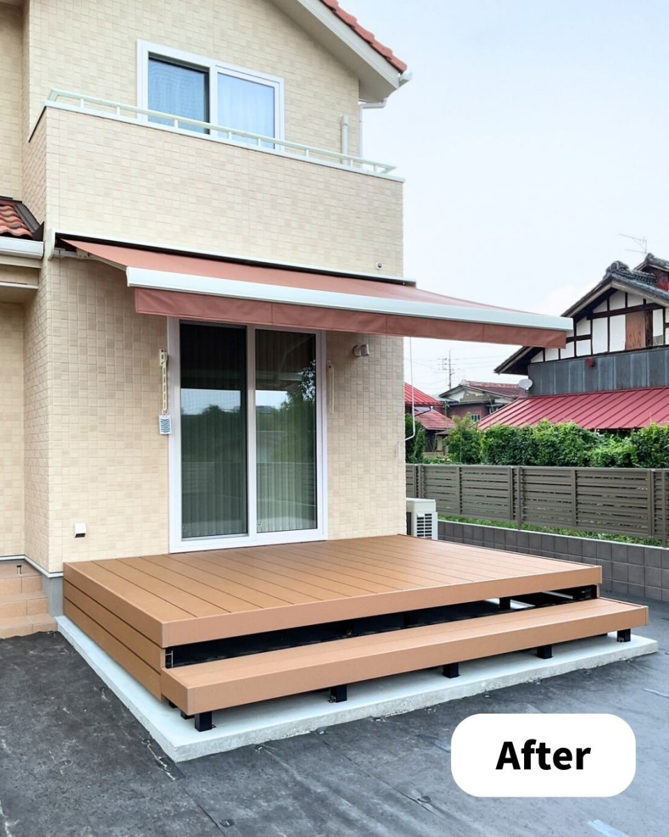 住まいるサポートの高崎市 オーニング取付の施工後の写真1