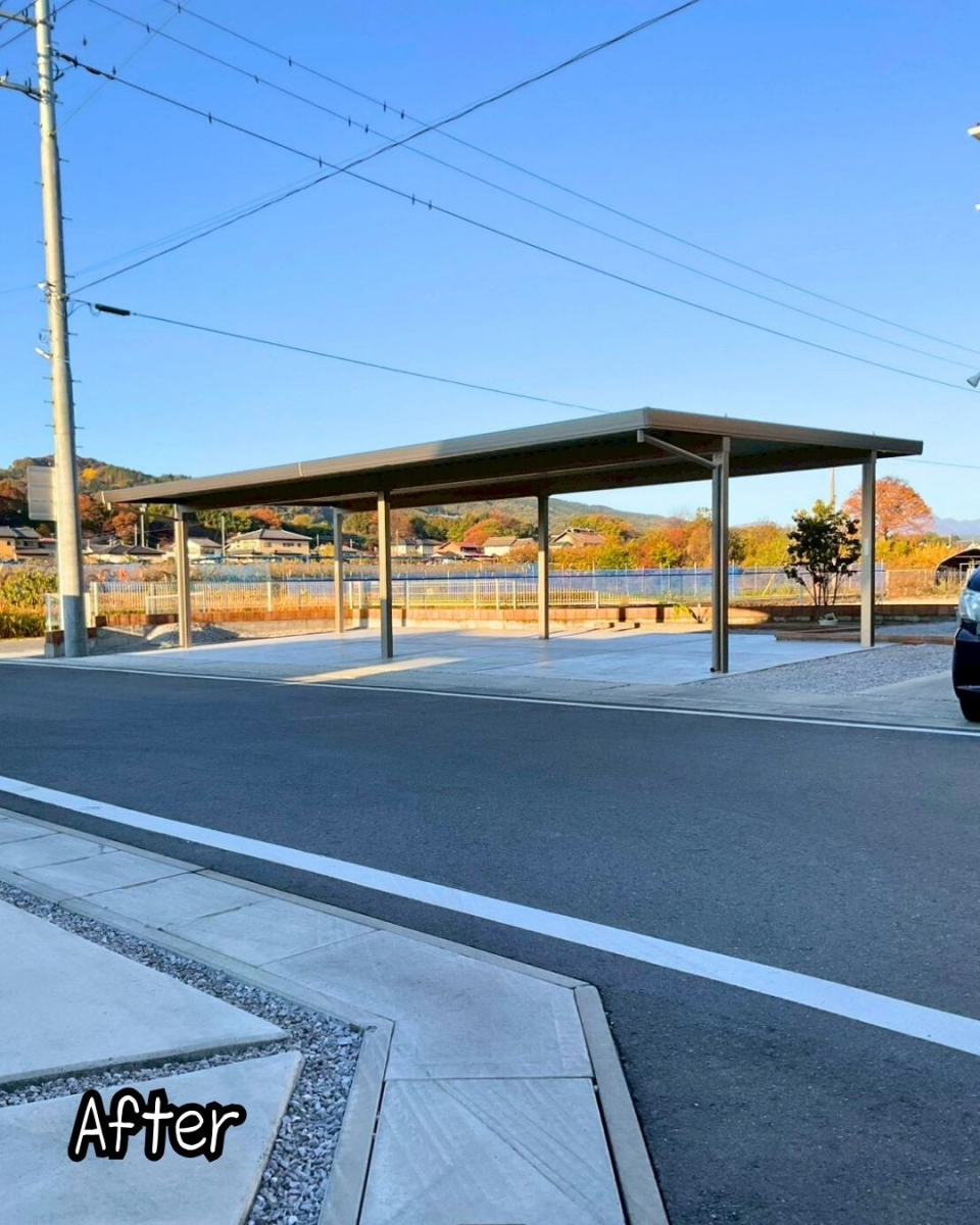 住まいるサポートの高崎市　雨や雪、ヒョウから車を守る！カーポートSWの施工後の写真2