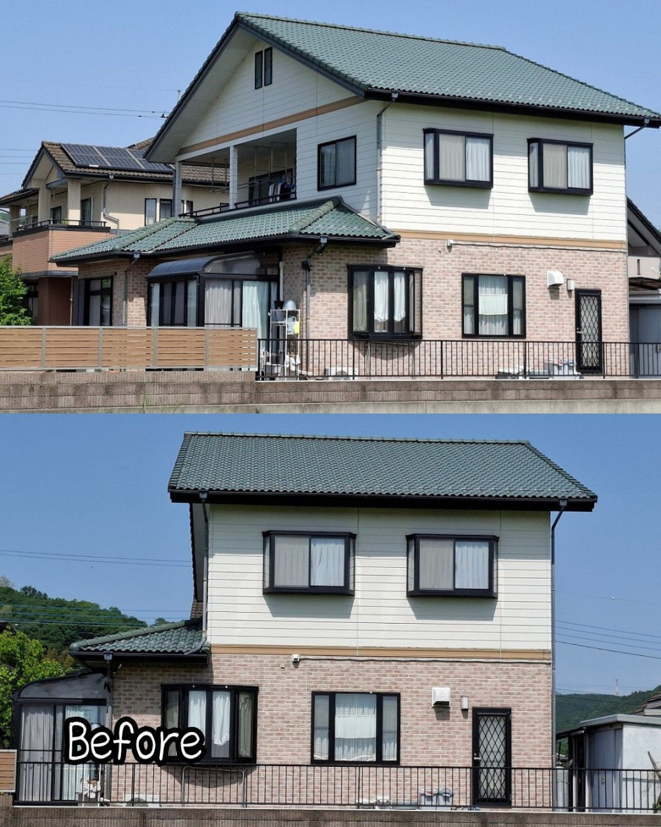 住まいるサポートの渋川市　経年劣化に対応した外壁塗替え工事（プラチナシリコン RIVO2000-IR）の施工前の写真1