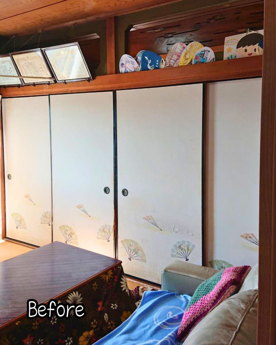住まいるサポートの入間郡越生町でふすま交換 開け閉めしやすい快適な和室への施工前の写真1