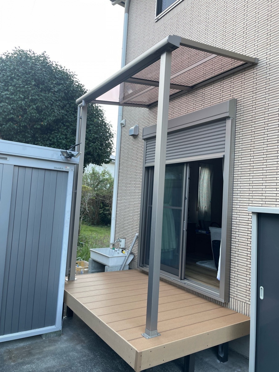 河津アルミの下田市／テラス／ウッドデッキの施工前の写真1