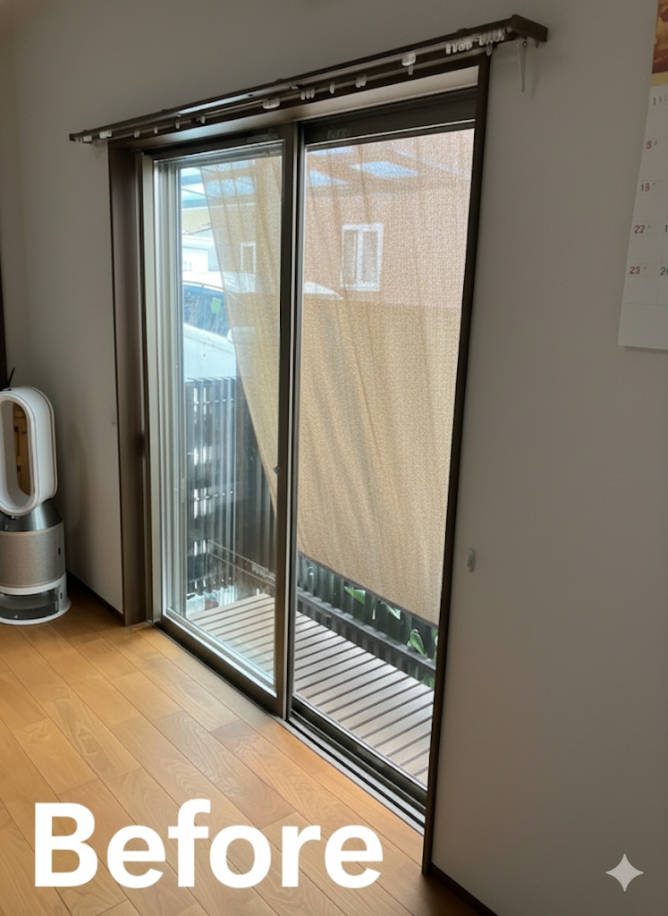 原木工所の【倉敷市　児島】「静かなわが家」を取り戻す。騒音ストレスを解消するインプラスの驚くべき遮音効果の施工前の写真1