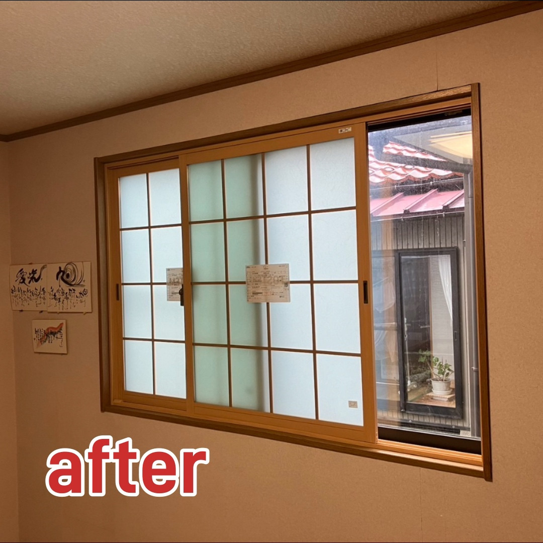 光陽トーヨー住器の高断熱仕様の玄関に取替と和室に和紙調インプラスの施工後の写真2