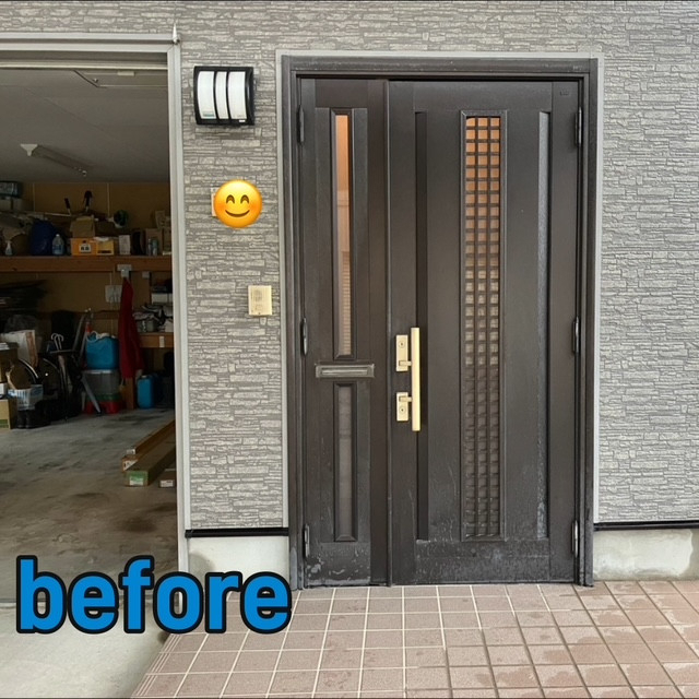 光陽トーヨー住器の高断熱仕様の玄関に取替と和室に和紙調インプラスの施工前の写真1