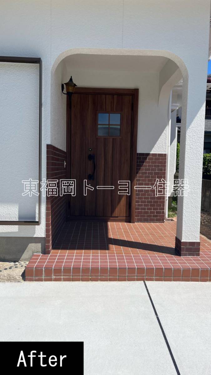 東福岡トーヨー住器の玄関リフォーム　リシェント玄関ドアの施工後の写真2