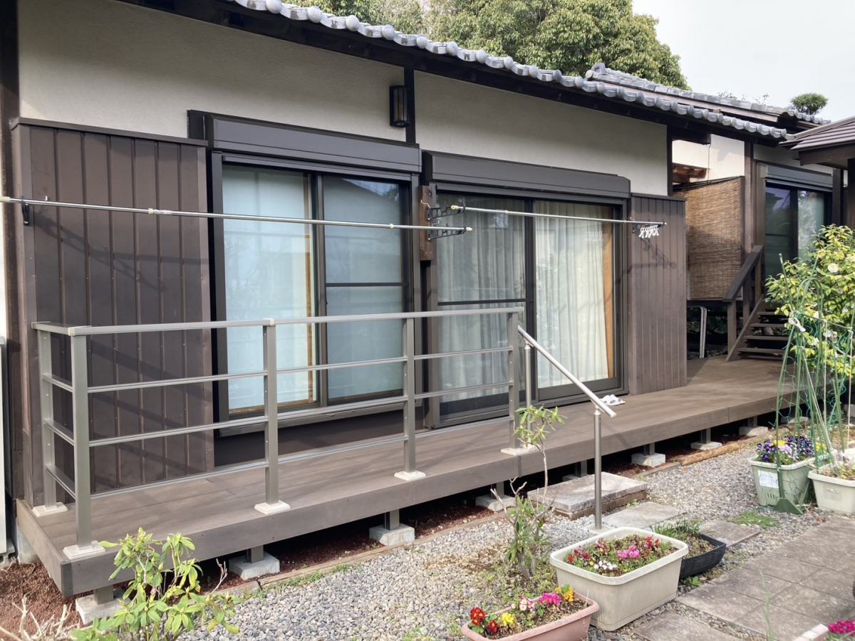 タケヒラトーヨーの”人工木デッキ”施工例 熱海市 リフォームの施工後の写真1