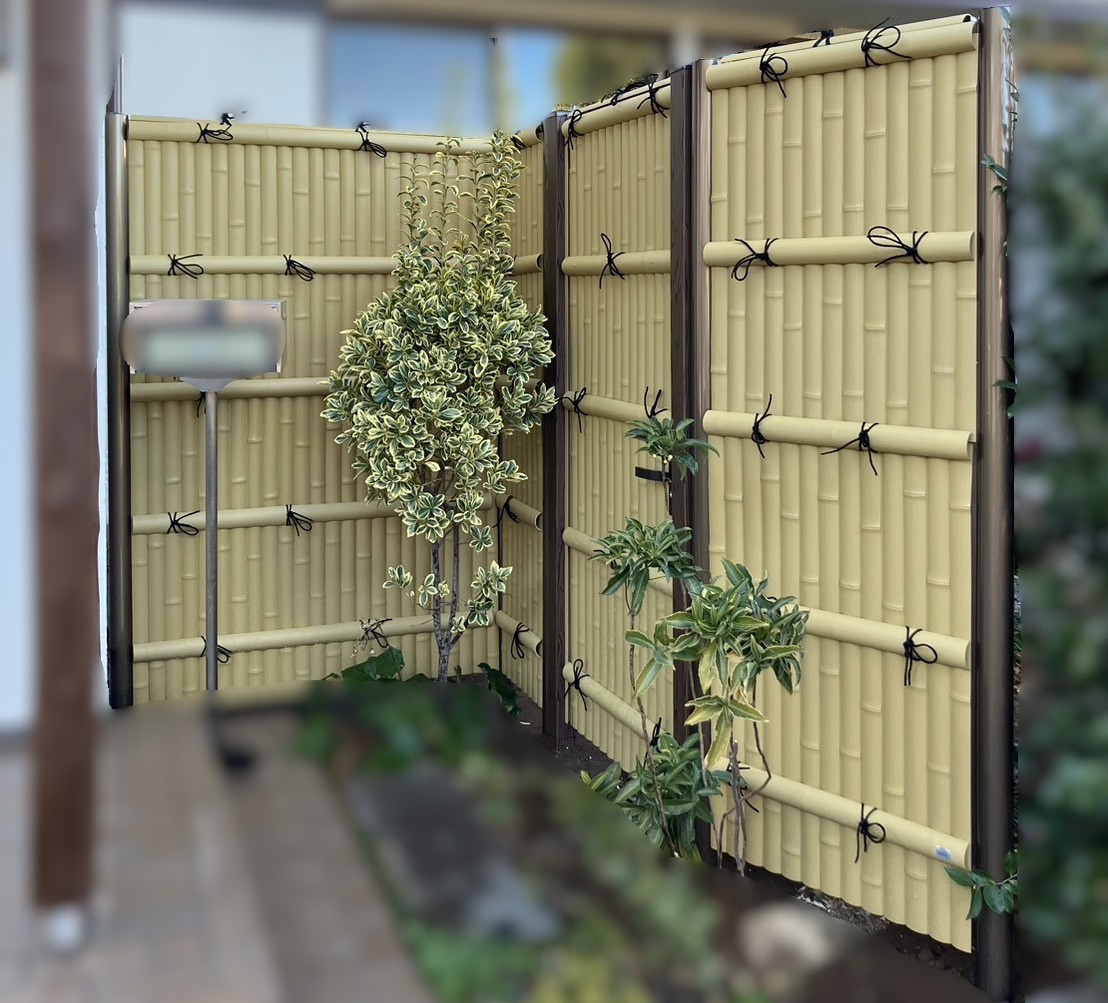 タケヒラトーヨーの”京香建仁寺垣　ユニット型間仕切り”施工例　熱海市　リフォームの施工後の写真1