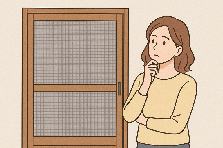 REマド本舗 出雲店の網戸レールがない玄関に“後付け玄関網戸”を取付！夏の虫対策にも効果的！の施工事例詳細写真1