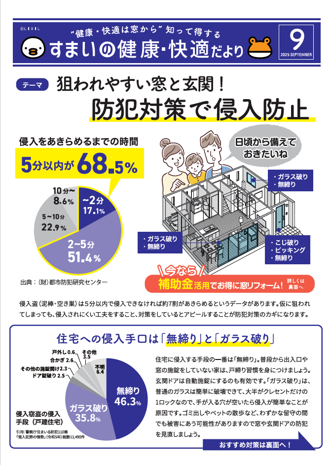 すまいの健康・快適だより　９月号 相川スリーエフ 八街店のブログ 写真1