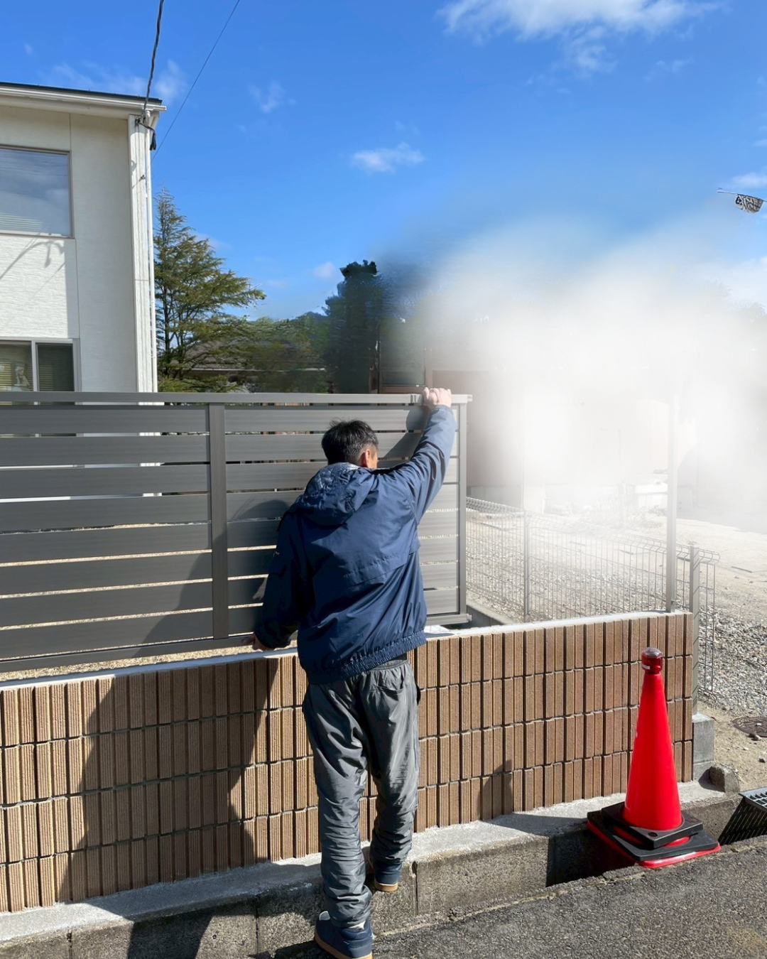 石川住器の✨お庭のフェンス・ブロック設置工事✨の施工事例詳細写真4