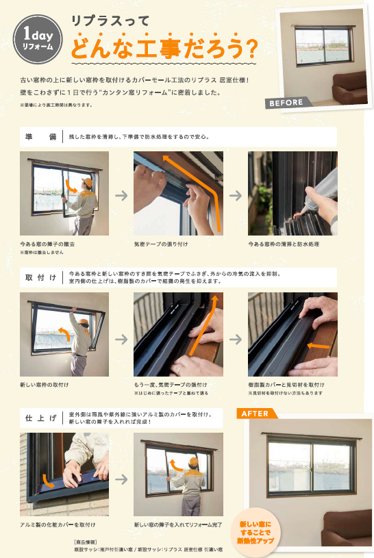 大成トーヨー住器の外窓交換、リプラス、窓リフォーム、お困りごと解消の施工事例詳細写真1