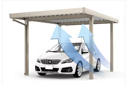 江﨑の\風に強い/ カーポートSW2台用奥行延長を取付しました!の施工事例詳細写真3