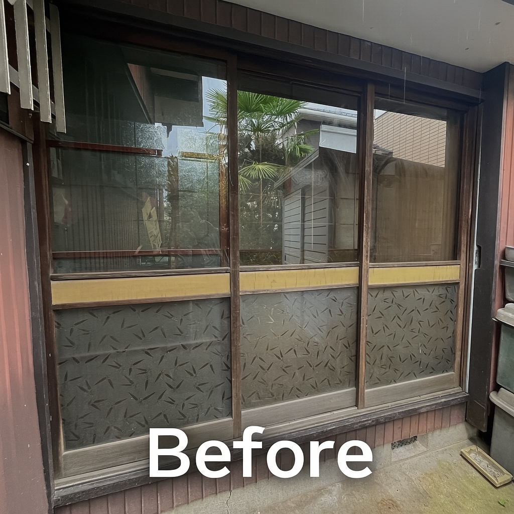 窓お助け隊ホリカワの【名古屋市守山区】隙間風サヨナラ！動きも暖かさもよみがえった窓リフォームの施工前の写真1