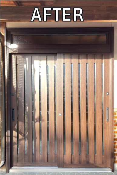窓お助け隊ホリカワの【名古屋市近郊】リシェント玄関引戸で快適リノベーションの施工後の写真1