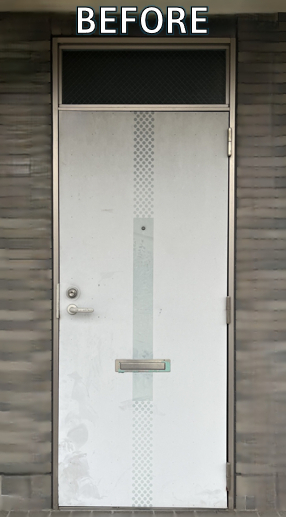 窓お助け隊ホリカワの【名東区】LIXIL 取替用ADドア 本体のみ取替で玄関を一新の施工前の写真1