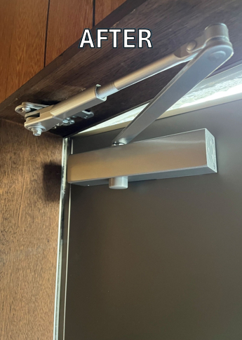 窓お助け隊ホリカワの【瀬戸市】ドアクローザー故障／油圧低下で調整不能のため取替工事の施工後の写真1