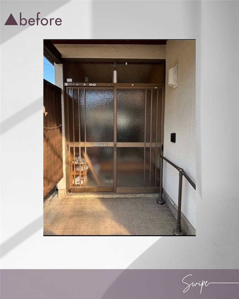 臼津トーヨーの玄関取替工事の施工前の写真1