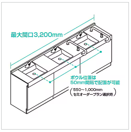 ユーライフの古くなった洗面カウンターをシンプルで使いやすいマーベリイナへ取替えました✨の施工事例詳細写真1