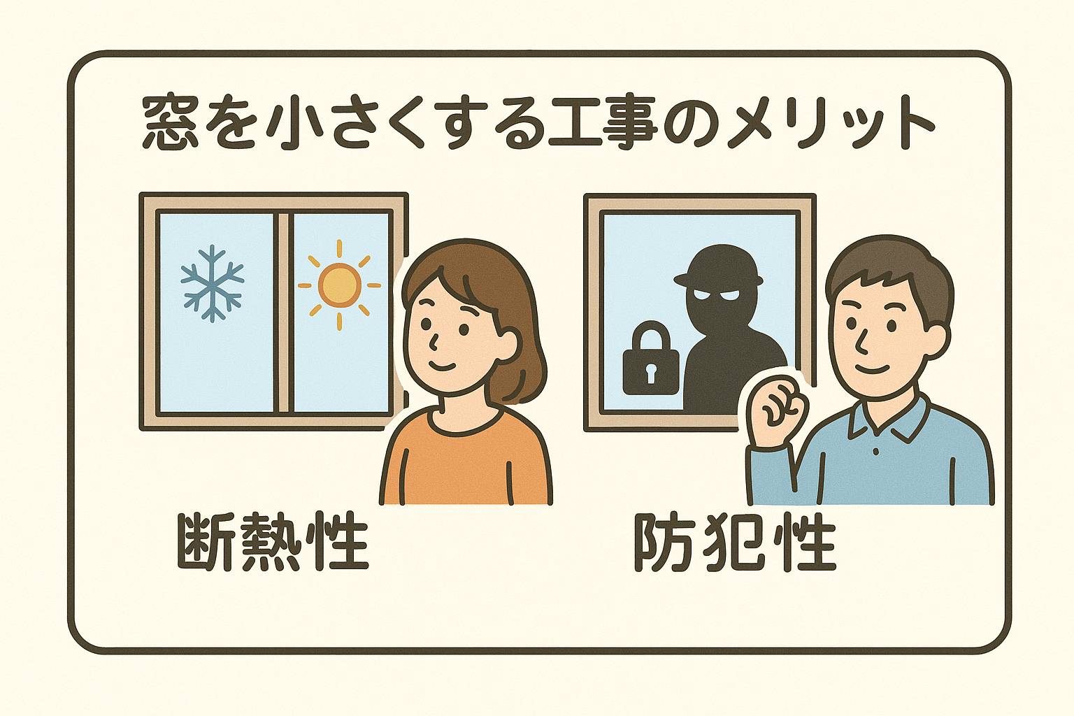 ユーライフの窓のサイズを小さくすることで断熱性や防犯性の向上に！の施工事例詳細写真1