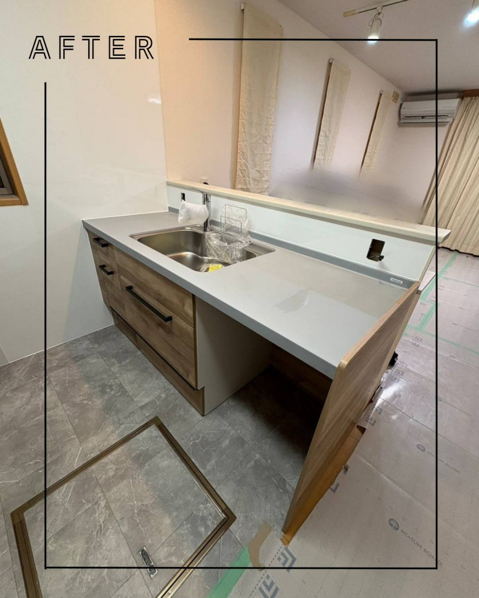 ユーライフのキッチンをリフォームしました✨毎日立つ場所だから快適に。の施工後の写真2