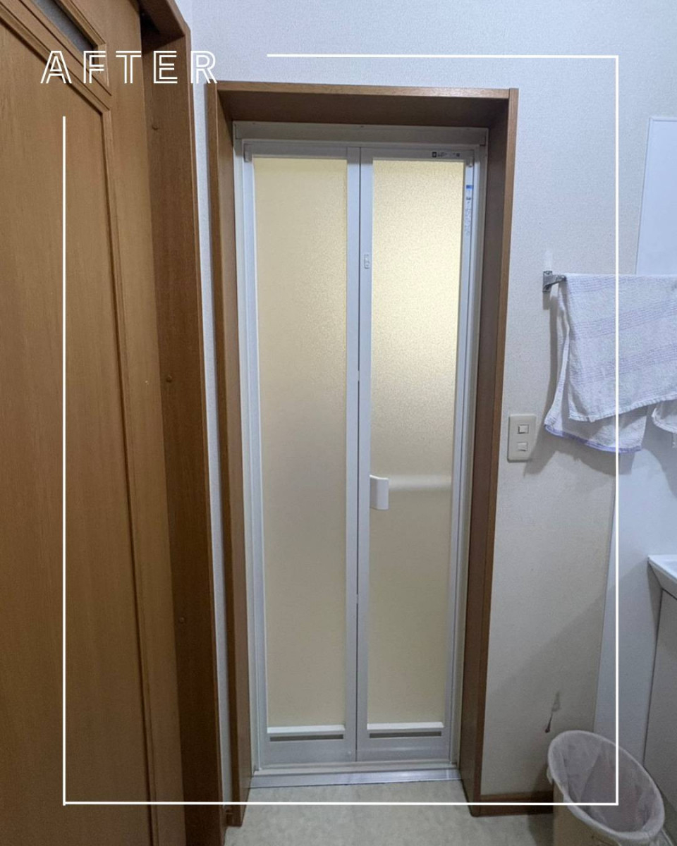 ユーライフの浴室ドアがたった半日でキレイに、快適に😊の施工後の写真1
