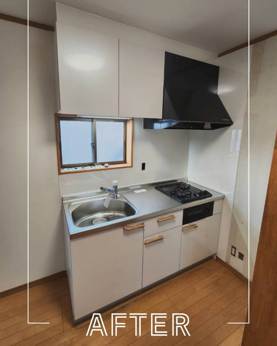 ユーライフのコンパクトでも理想のキッチンへ✨キッチンリフォームの施工後の写真1