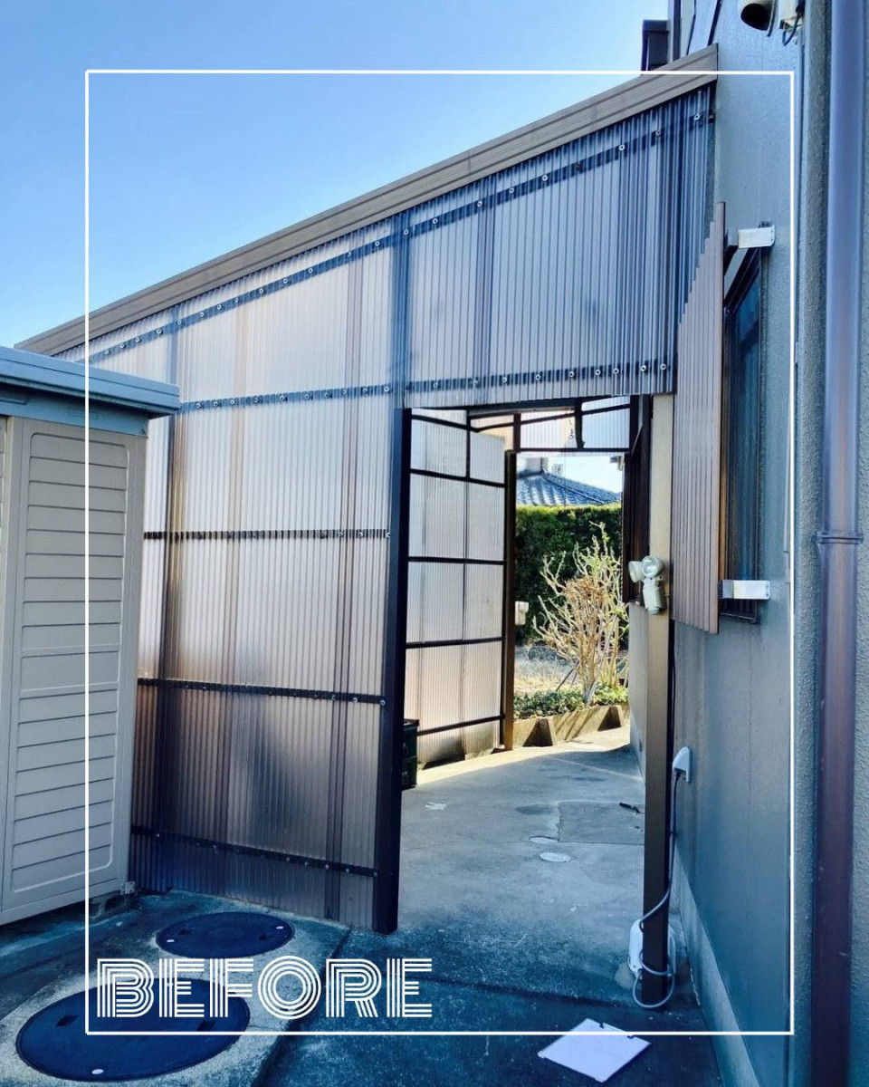 ユーライフのテラス囲い波板を張替えました✨の施工前の写真2