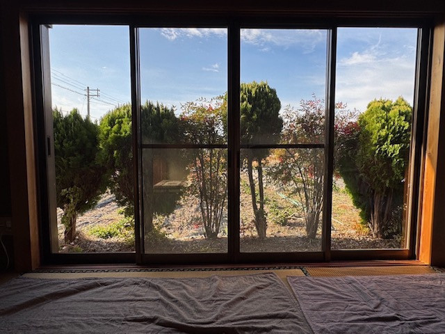 山本ガラスの和室の4枚建てに内窓を付けました！の施工前の写真1