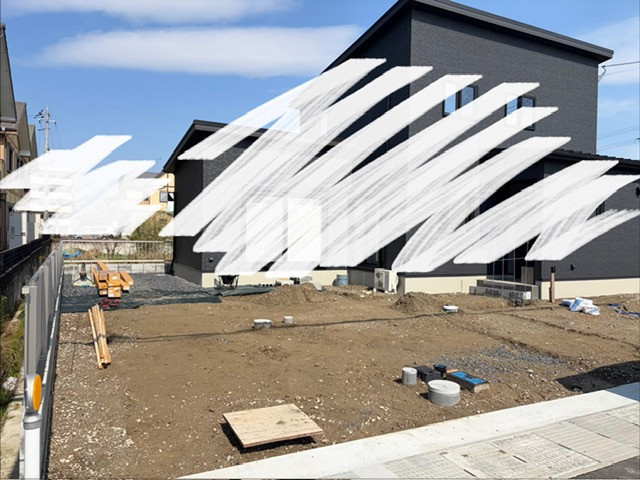 山本ガラスの新築の外構工事ですの施工前の写真1