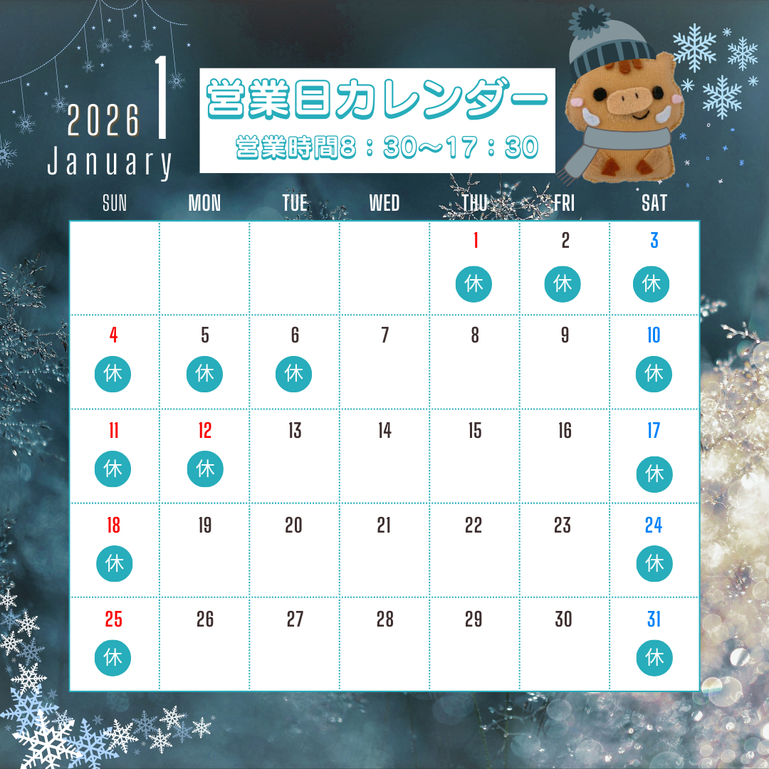 ❄️1月カレンダー❄️ イガリアルミトーヨー住器のブログ 写真1