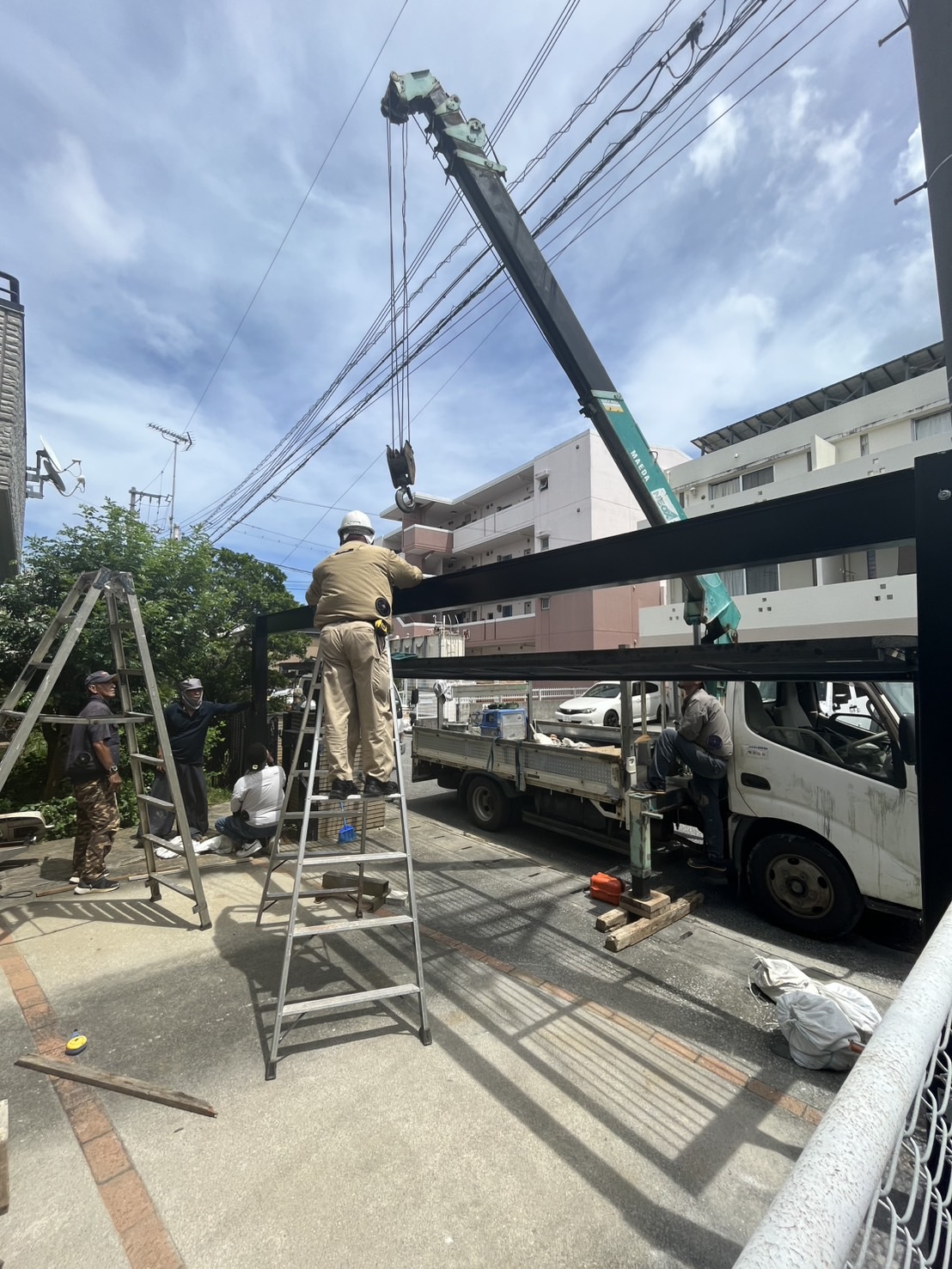 トーヨー建材の【沖縄市】日射対策で鉄骨車庫を設置しました！の施工事例詳細写真4