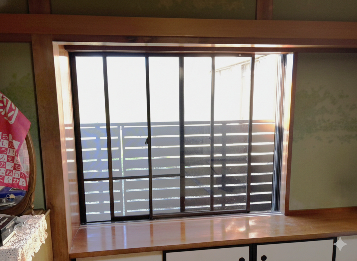 秀和の【隣家がなくなって風が直撃】環境変化による「冬の寒さ」を内窓で解消の施工前の写真2