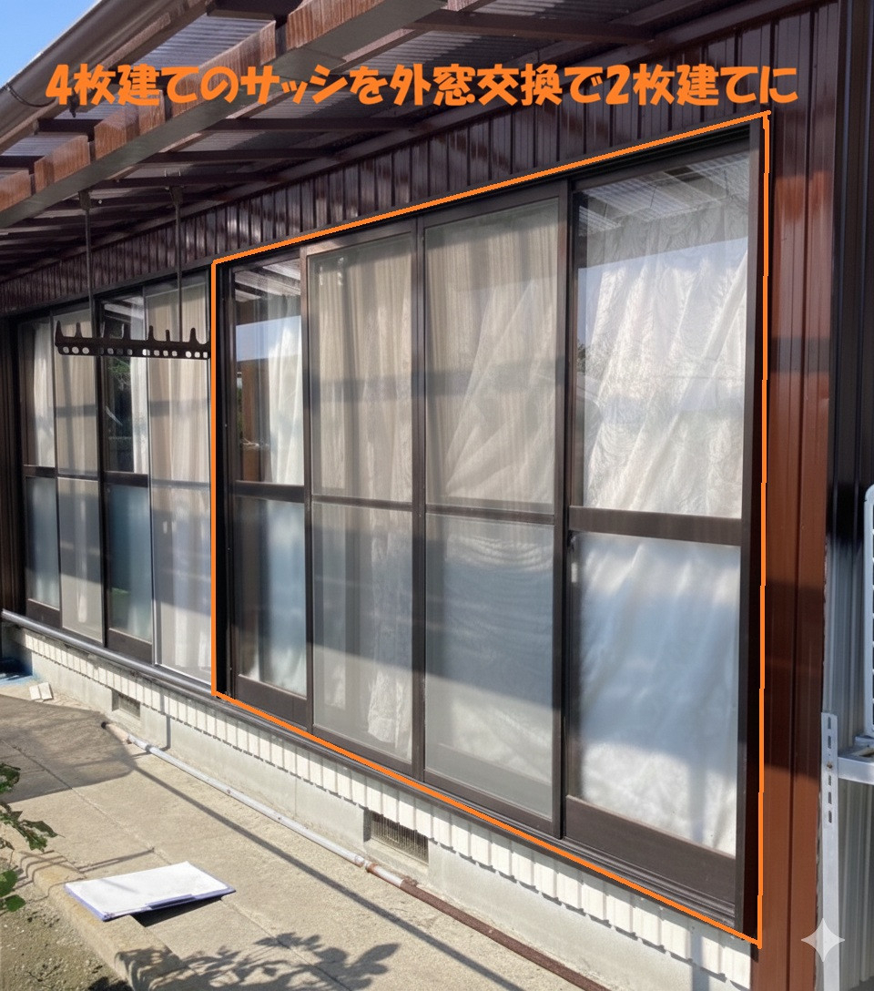 秀和の【耐震改修】窓のサイズ縮小で「壁」を増やし、地震に強い家への施工前の写真1