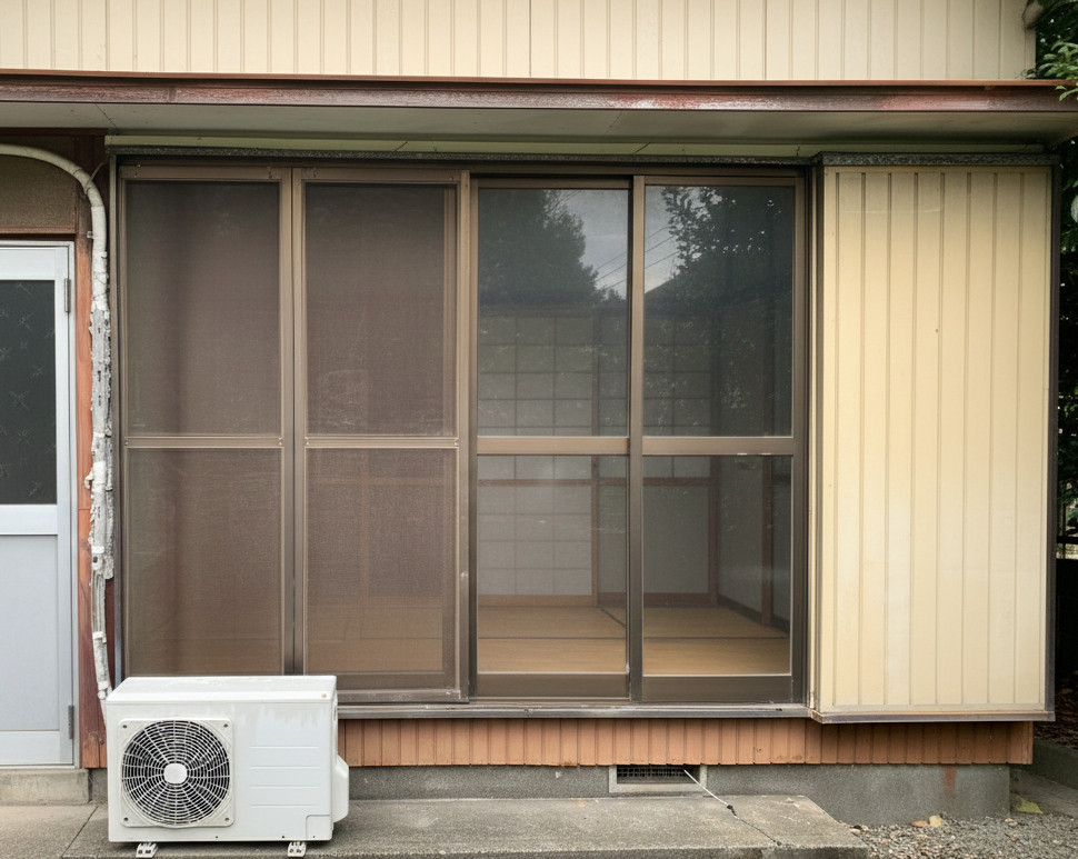 秀和の【耐震補強を兼ねた窓リフォーム】最新の複層ガラスサッシとシャッターで安心の住まいへの施工前の写真1