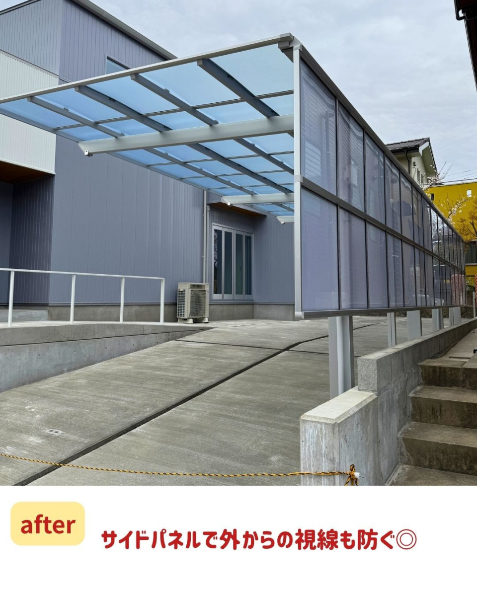 長崎サッシ工業の新築住宅にネスカFサイドパネル付き設置の施工後の写真2