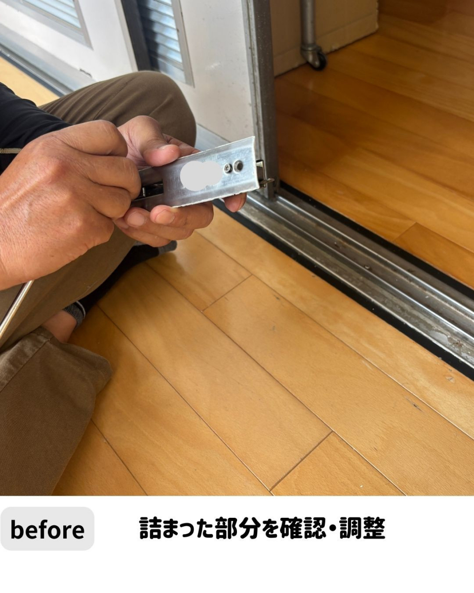 長崎サッシ工業の学校鍵穴の修理工事の施工前の写真1