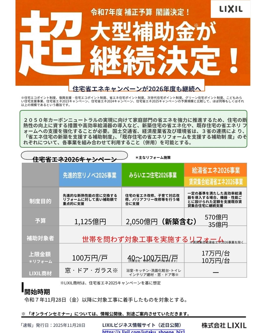 \\\!!!速報!!!///住宅省エネキャンペーン2026!! 田中ガラスのイベントキャンペーン 写真1