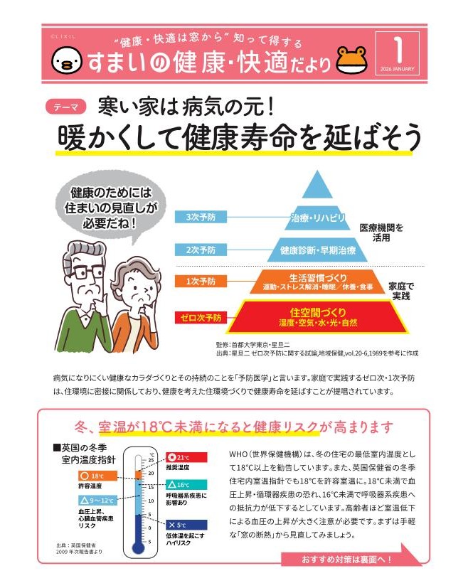 住まいの健康・快適だより1月号のご紹介 ツルタ建装社のブログ 写真1