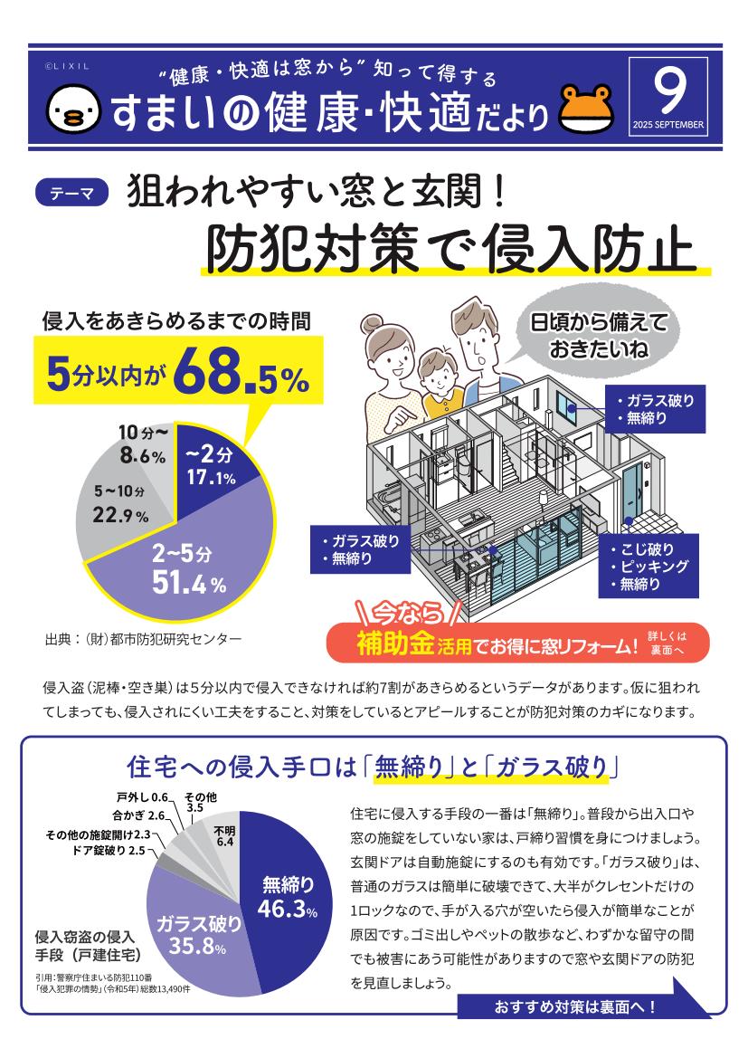 すまいの健康・快適だより９月号のご案内 ツルタ建装社のブログ 写真1