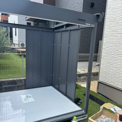 ツルタ建装社の物置の設置事例紹介の施工前の写真1