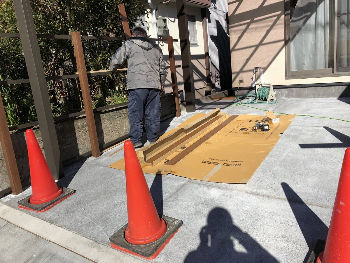 松井トーヨー住建のカーポート設置　目隠しフェンス取付けの施工前の写真1